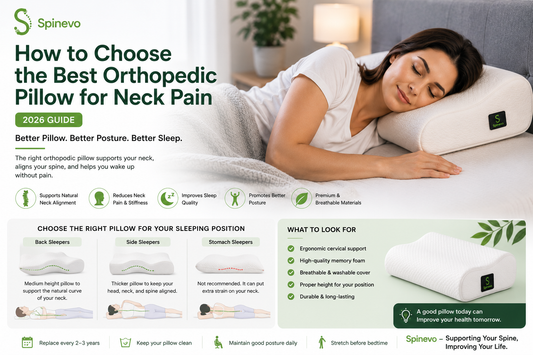 Contoured orthopedic pillow supporting a comfortable sleep position.