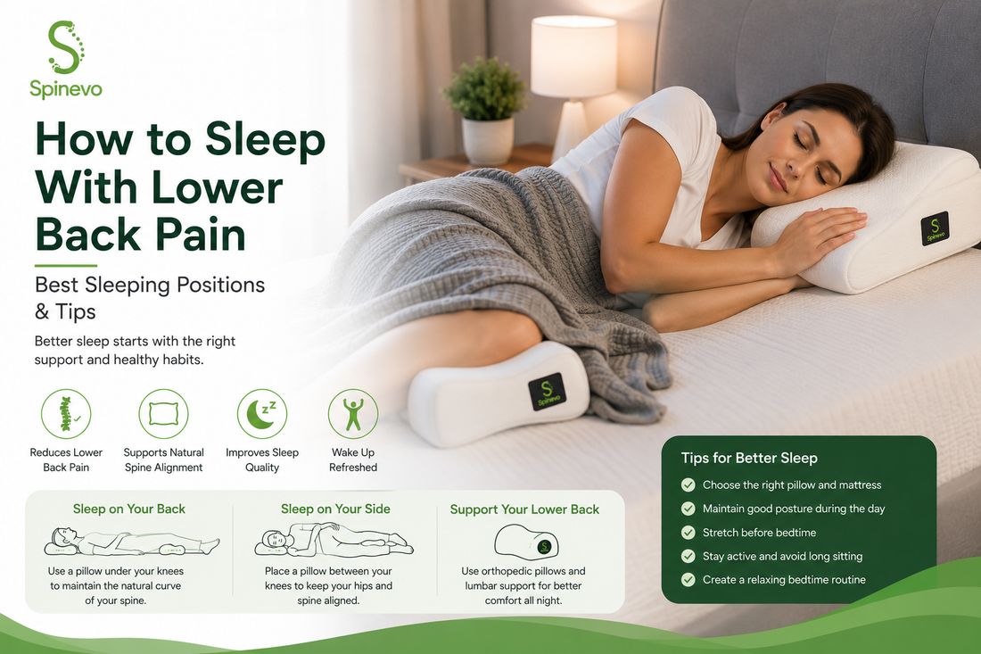 Comfortable sleeping position with supportive pillow placement.