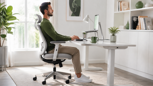 Ergonomic desk setup for comfortable neutral posture