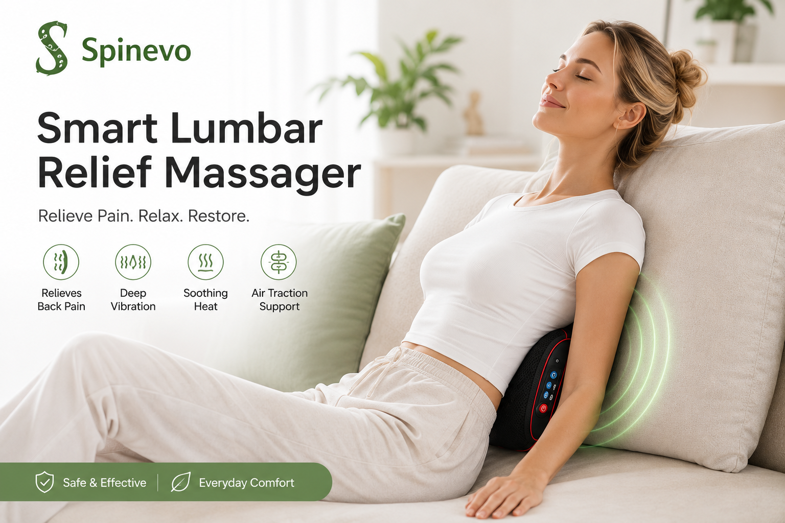 Spinevo Smart Lumbar Relief Massager for Back Pain