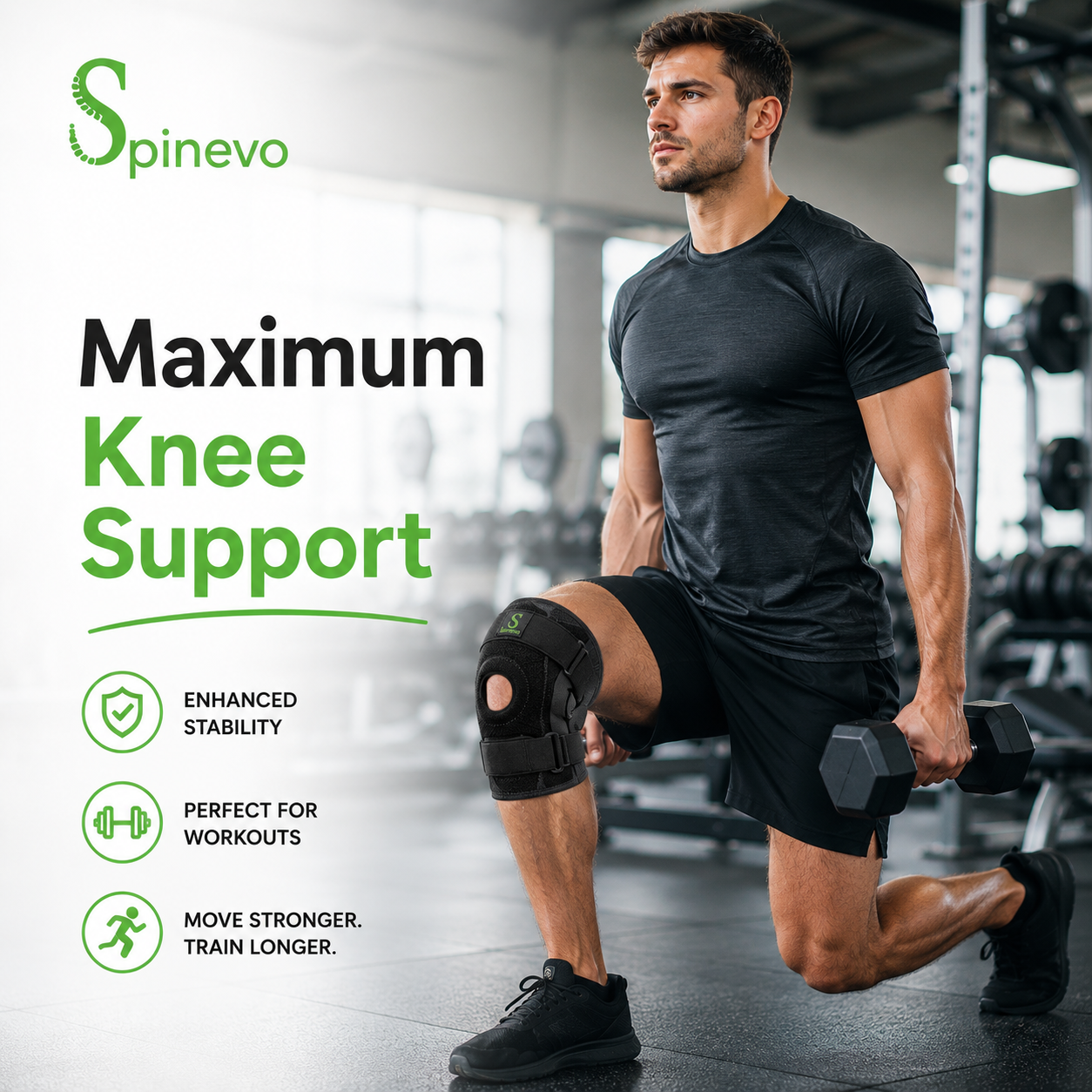 Adjustable orthopedic knee brace with compression support