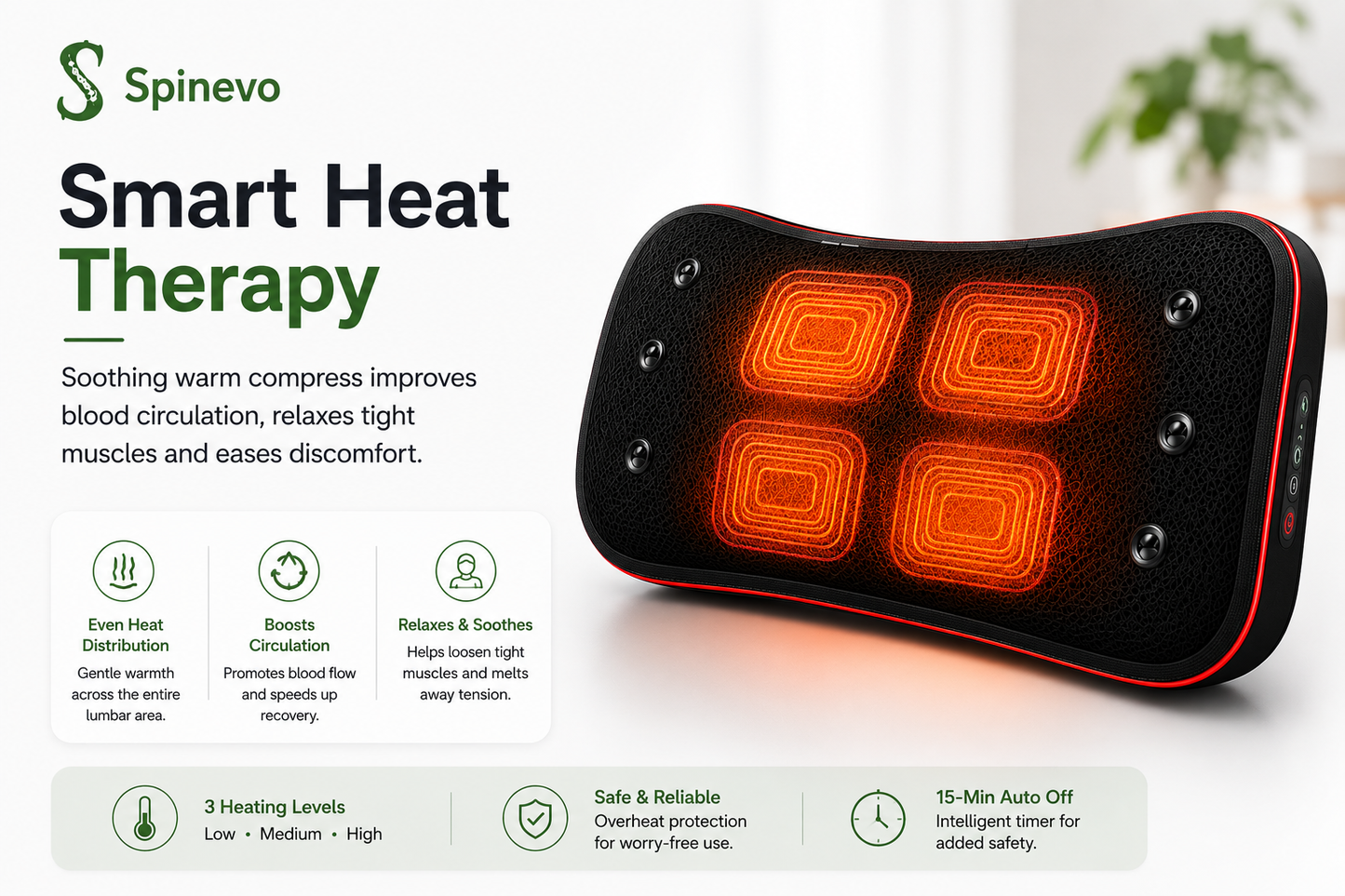 Back pain relief device for office and home use
