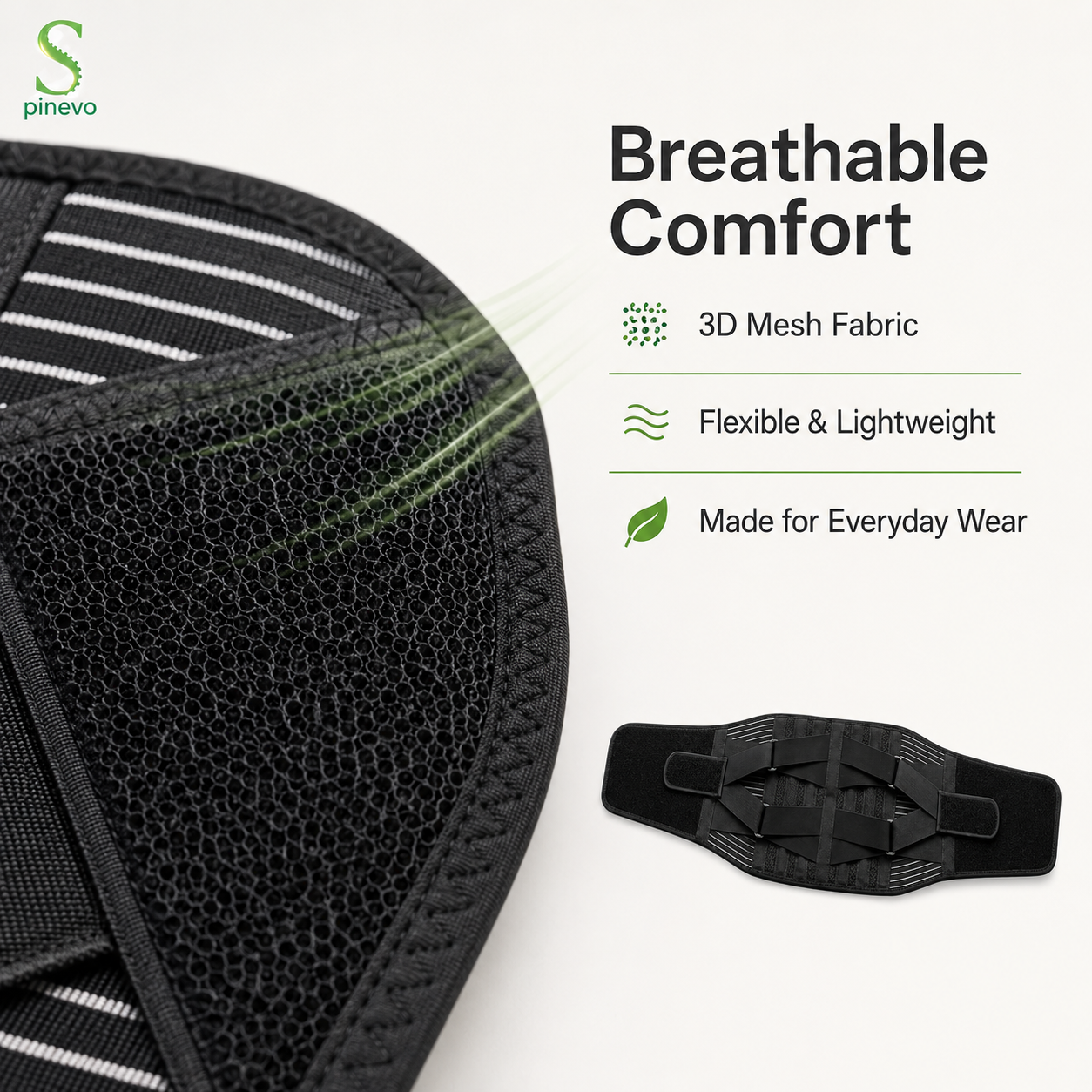 Back view of the Spinevo adjustable waist support brace