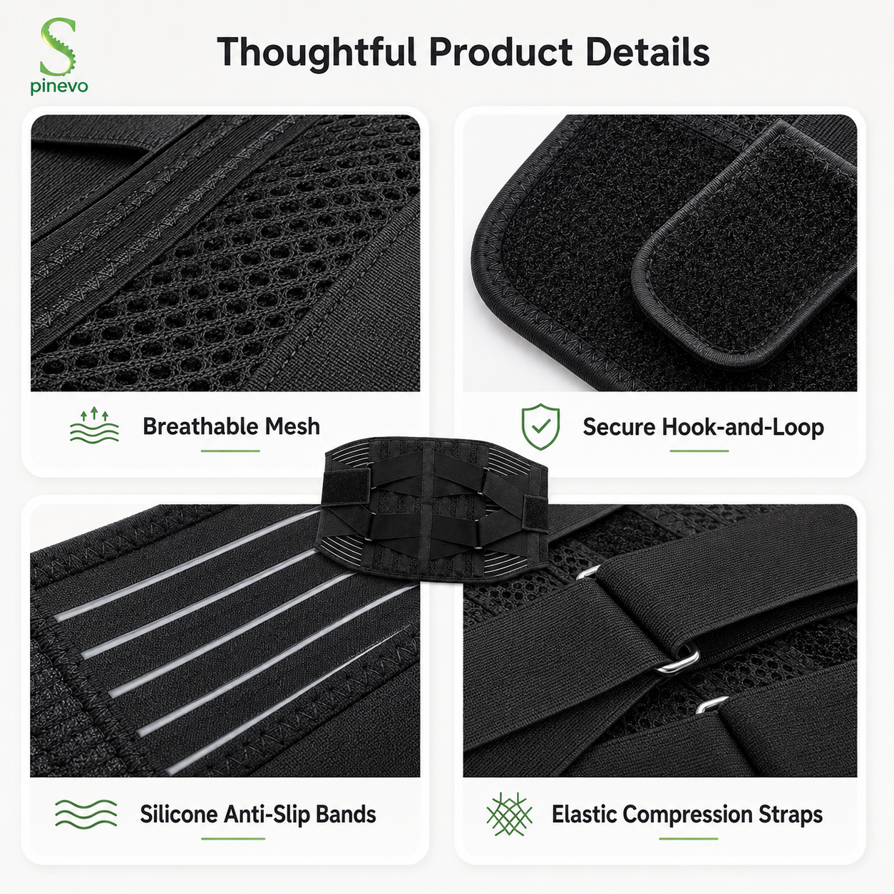 Spinevo lower back support belt for work, home and everyday use