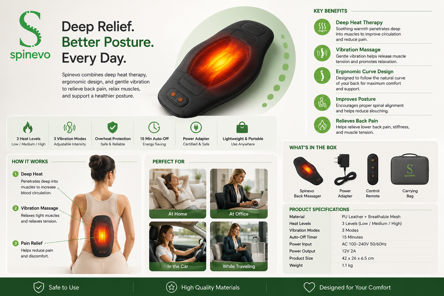 Ergonomic lumbar support pillow for office chair