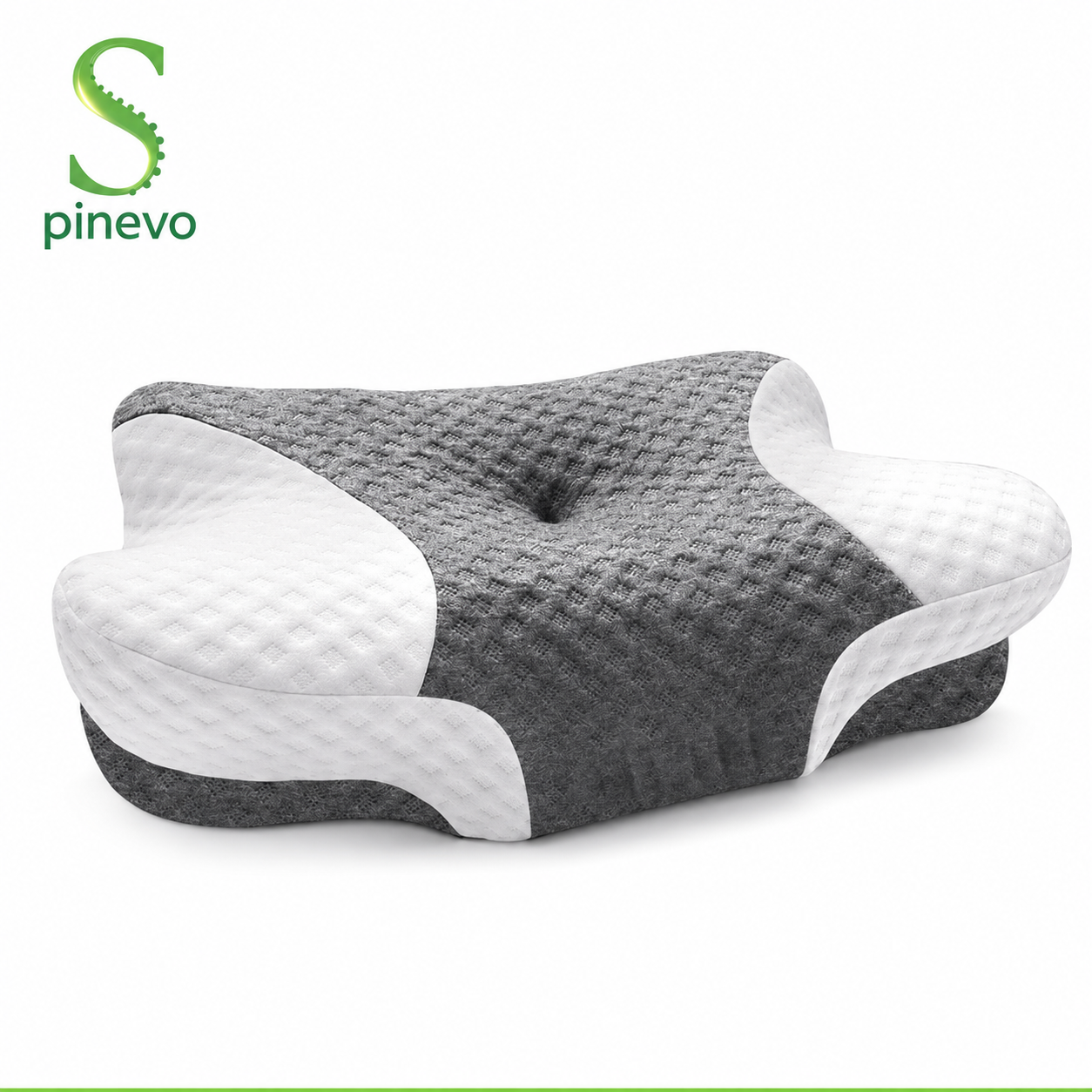 Spinevo ErgoCloud ergonomic memory foam neck pillow on a white background