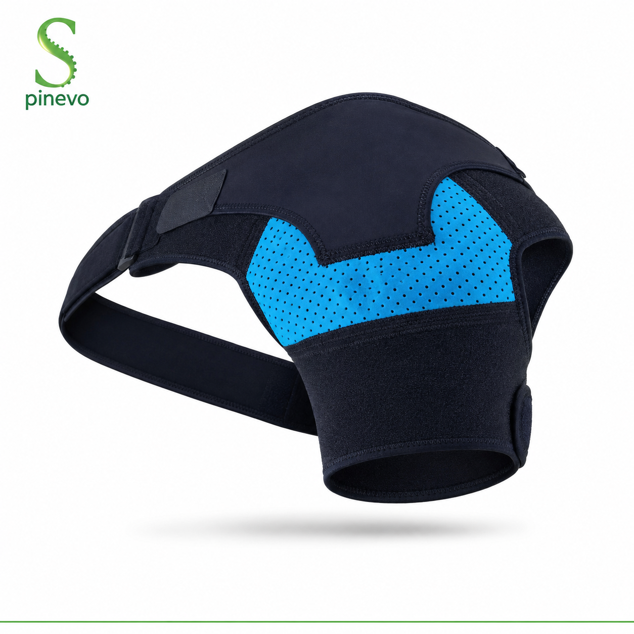Spinevo IceFlex adjustable shoulder support brace with breathable blue panel
